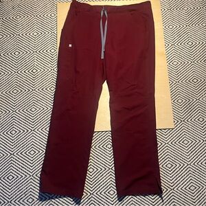 Maroon Burgundy Figs Pants Scrubs Size L